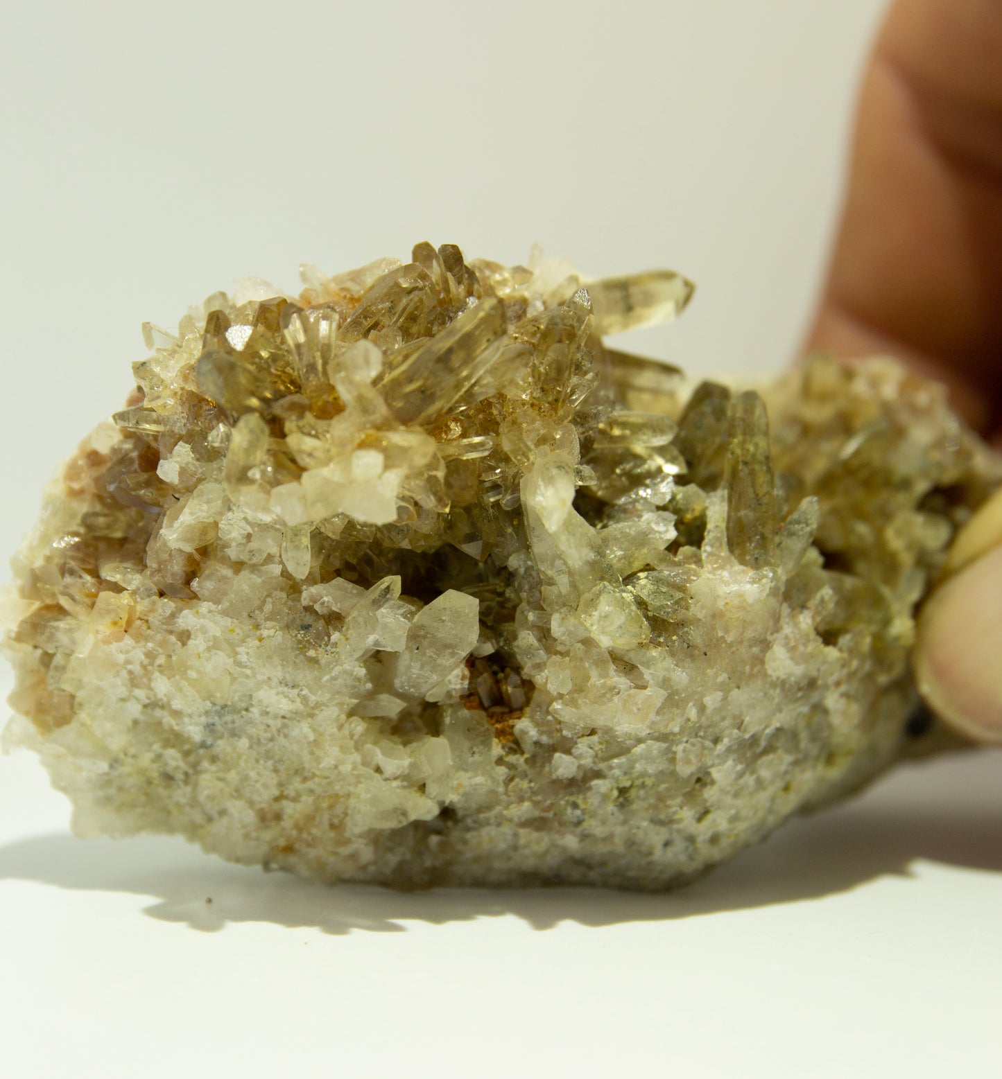 Smoky cluster on quartz silexite matrix