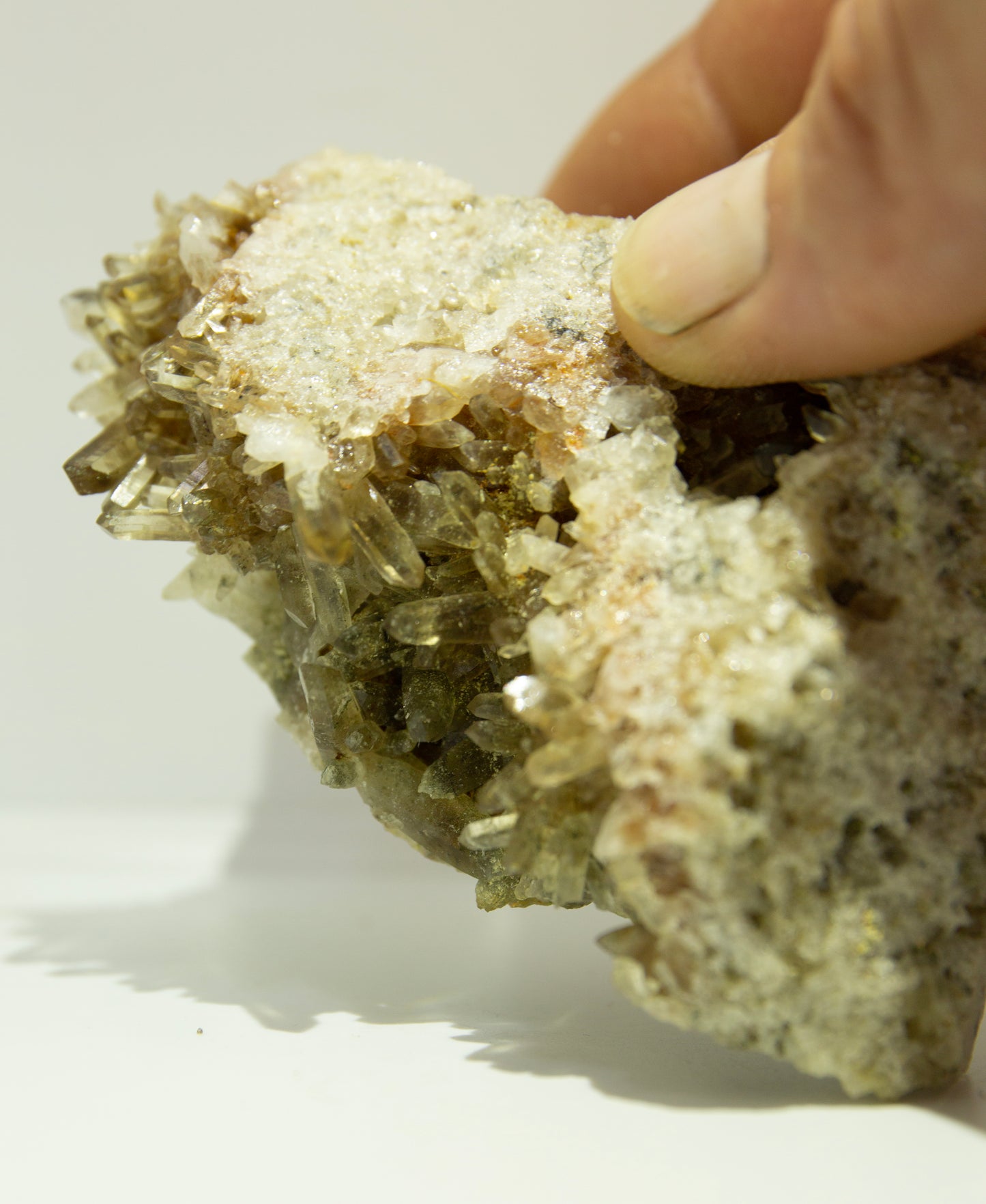 Smoky cluster on quartz silexite matrix