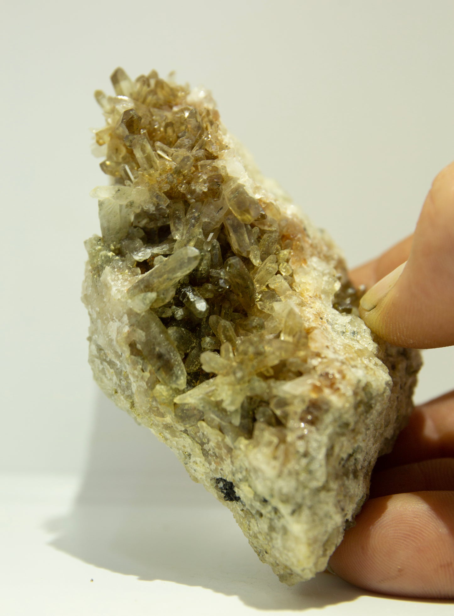 Smoky cluster on quartz silexite matrix