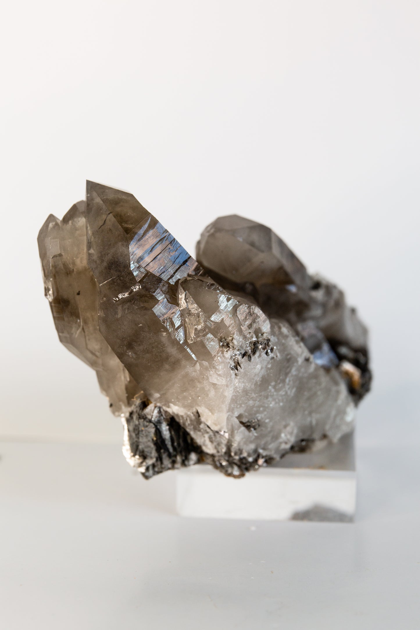 Hand dug Australian smoky and muscovite included quartz cluster