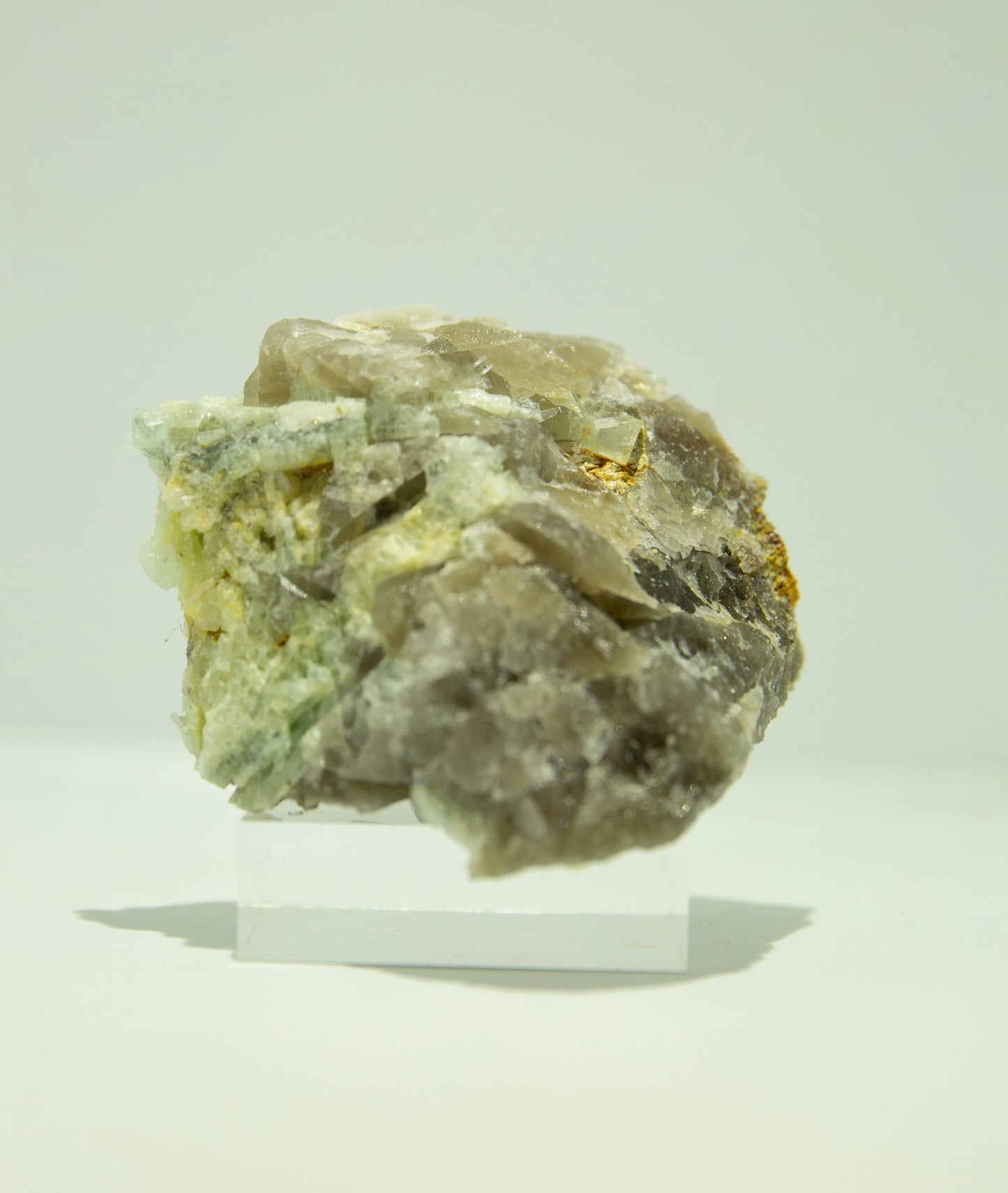 Blue beryl smoky quartz combo
